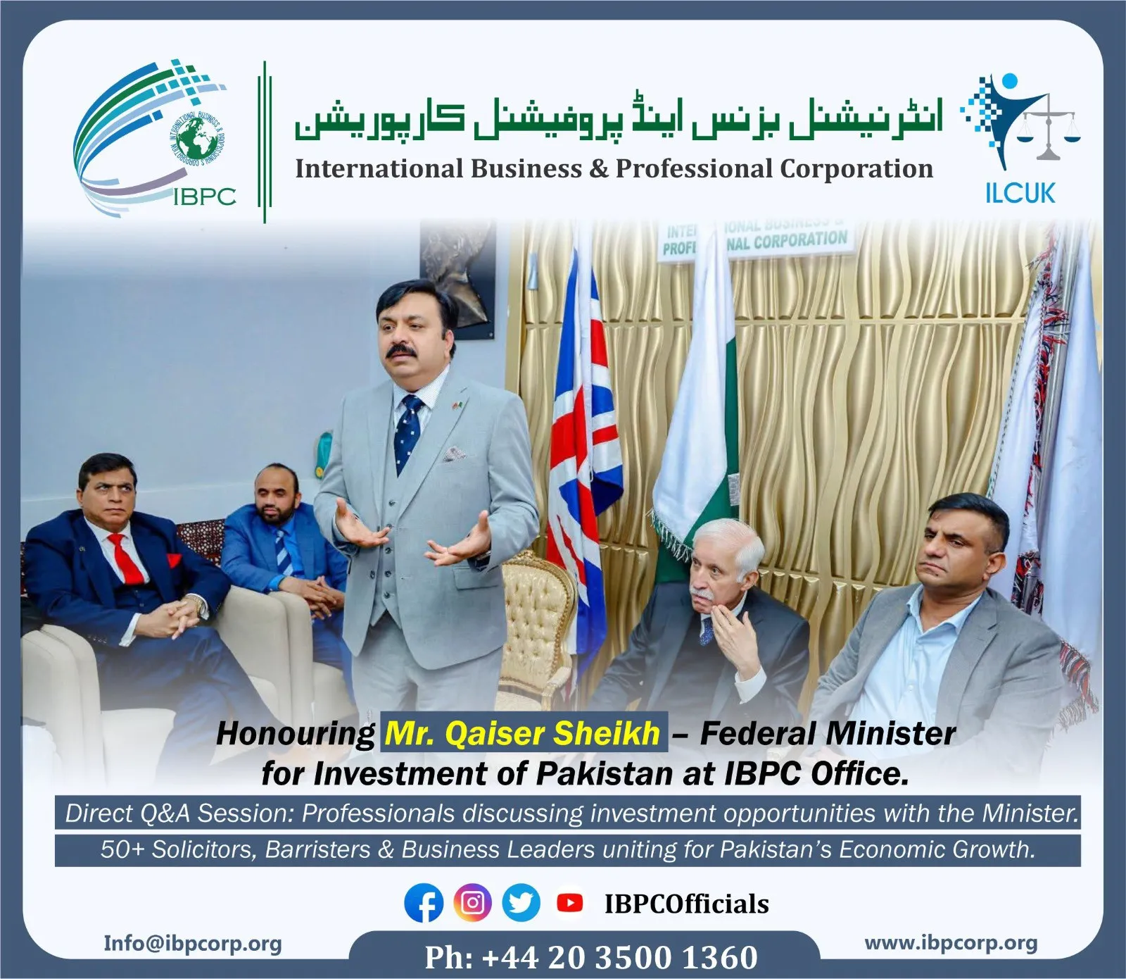 High-Level UK–Pakistan Investment Dialogue Hosted by IBPC & ILCUK in London