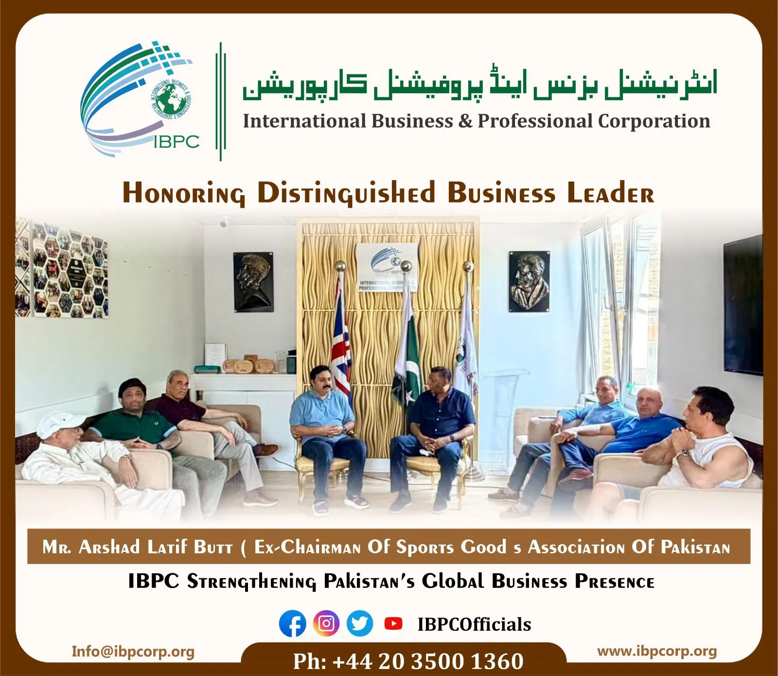 International Business & Professional Corporation Hosts Distinguished Business Leader